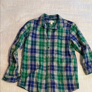 Plaid Green and Blue Boy’s Shirt
